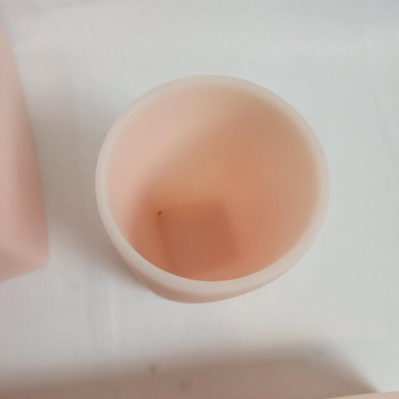 Restoration Hardware Bath Vanity Set Tray Cup Tissue Box Cover Powder Pink - Picture 3 of 9